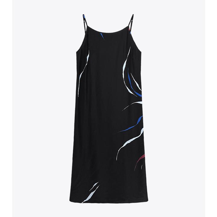 CLOTHING/墨含高奢时尚潮流气质优雅舒适桑蚕丝吊带连衣裙WZ606