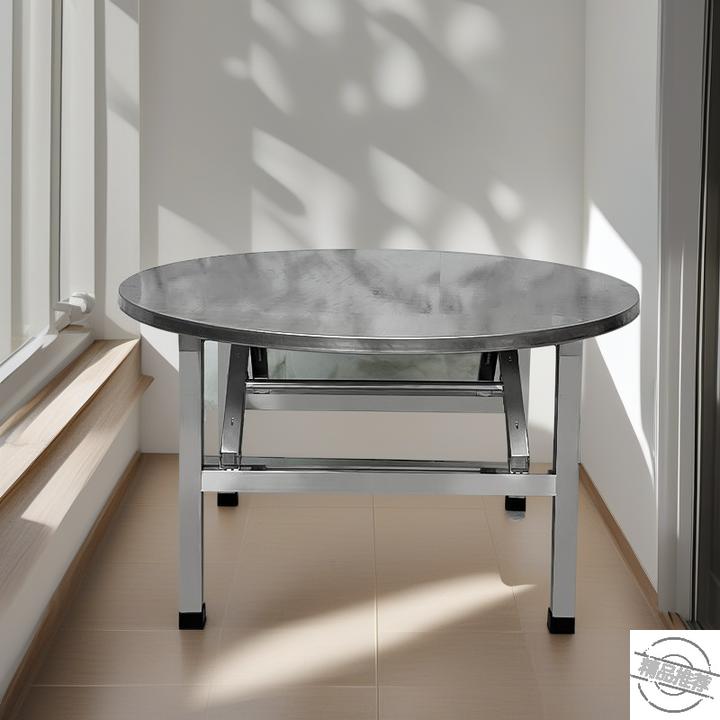 特厚不锈钢折叠餐桌家用大排档烧烤桌加厚现代简约户外酒店阳台可