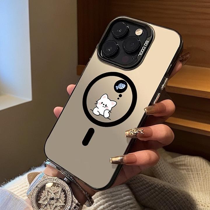【想鱼小猫】彩银磁吸适用苹果16promax手机壳iphone13/4全包15防摔