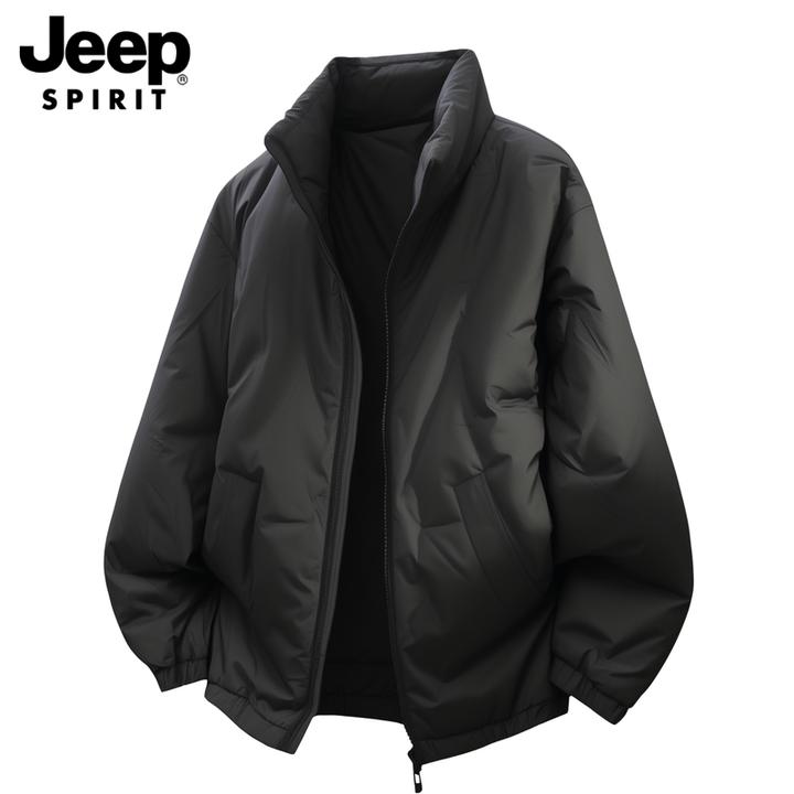 JEEPSPIRIT吉普男女秋冬季立领白鸭绒保暖宽松潮流百搭羽绒服外套