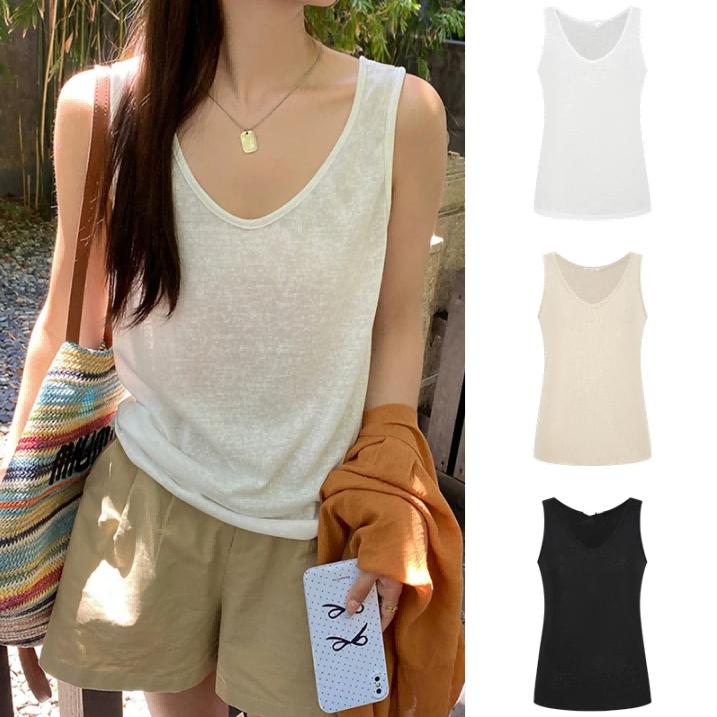 B 门店1&9&9！竹节雪花棉！凉感透气/宽松慵懒无袖背心女C21199