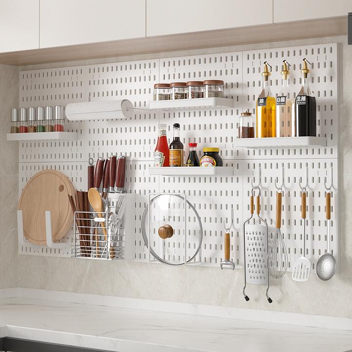 置物架免打孔厨房浴室收纳展示架遮挡墙面多功能洞洞板配件