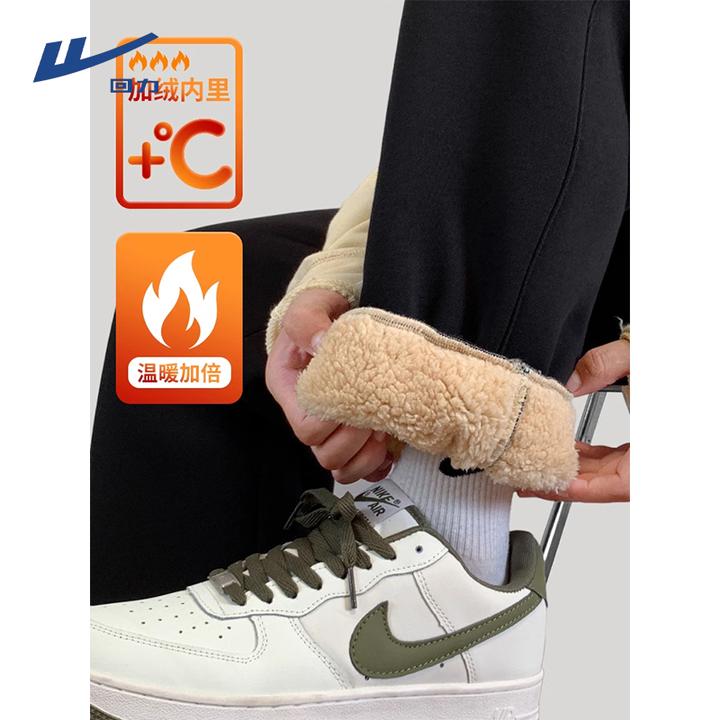 回力黑色加绒运动裤女2025秋冬新款爆款加厚加厚绒休闲卫裤子女