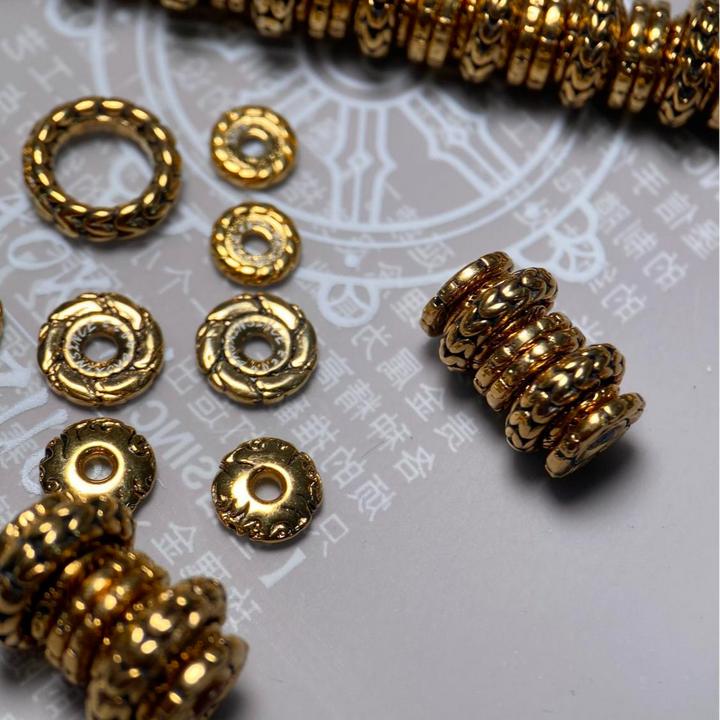 复古藏式万向轴隔片镀18k隔珠手串珠手链配件配饰万能DIY材料