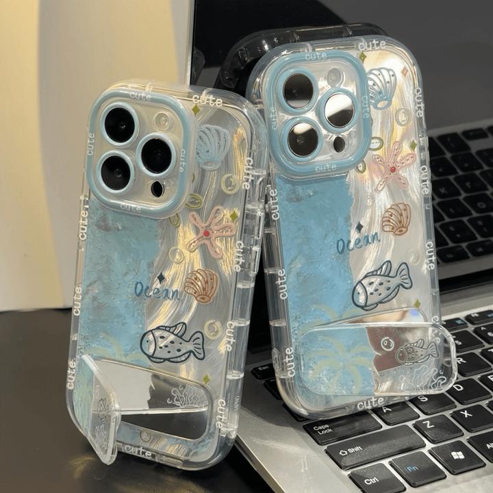 蓝色海洋世界适用苹果16promax手机壳iPhone15新款华为mate60pro