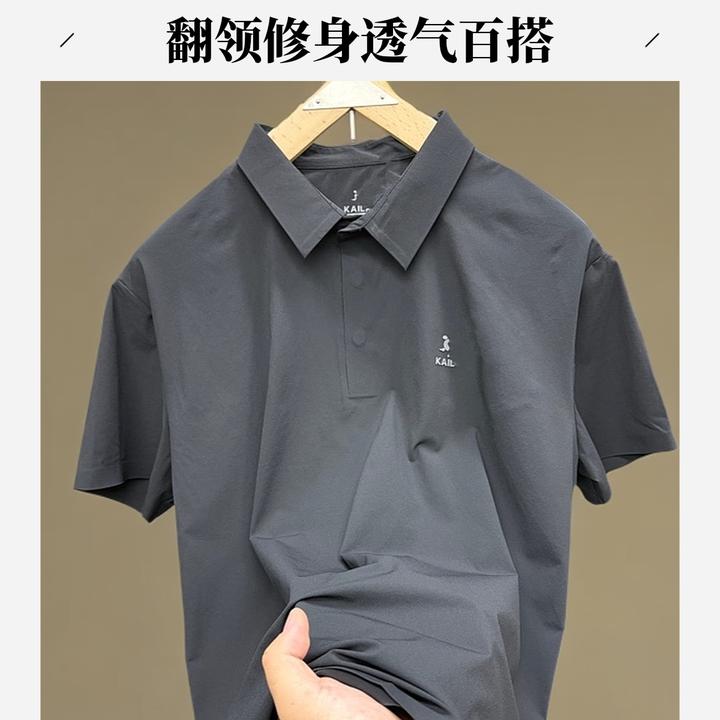 男士夏季户外Polo衫半袖翻领高级商务修身运动透气短袖百搭简约