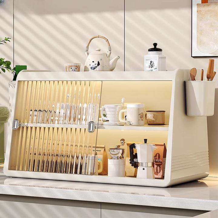 收纳置物架杯架餐边柜水杯茶杯茶具咖啡杯桌面轻奢家用收纳柜L