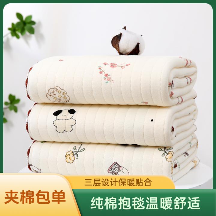 新生儿秋冬纯棉包单三层保暖婴儿包巾抱毯产房初生宝宝全棉抱被
