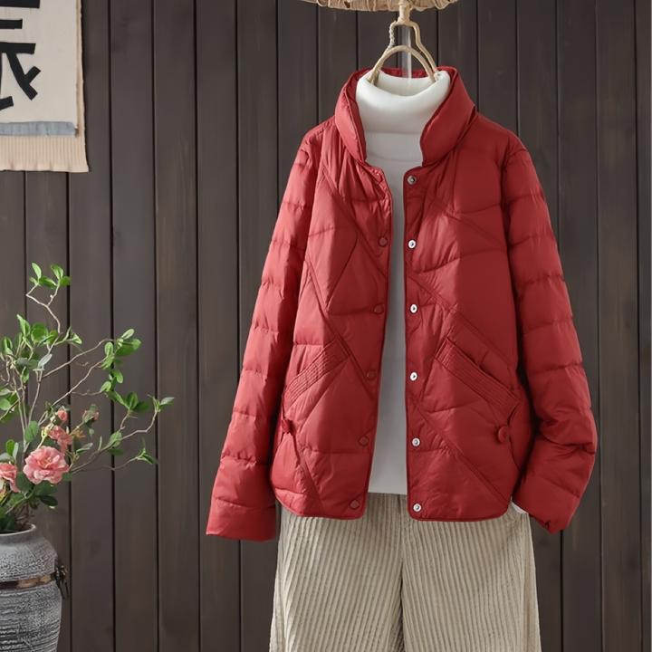 女轻薄立领小个子短款韩版秋冬宽松休闲时尚保暖羽绒女上衣外套