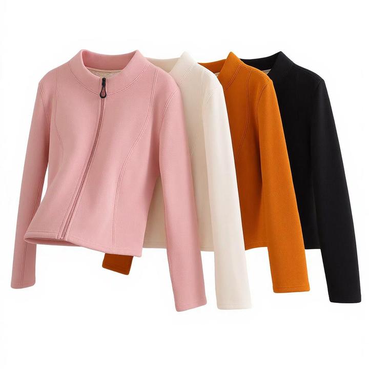 羊毛填充暖心棉袄保暖显瘦瑜伽外套上衣1672