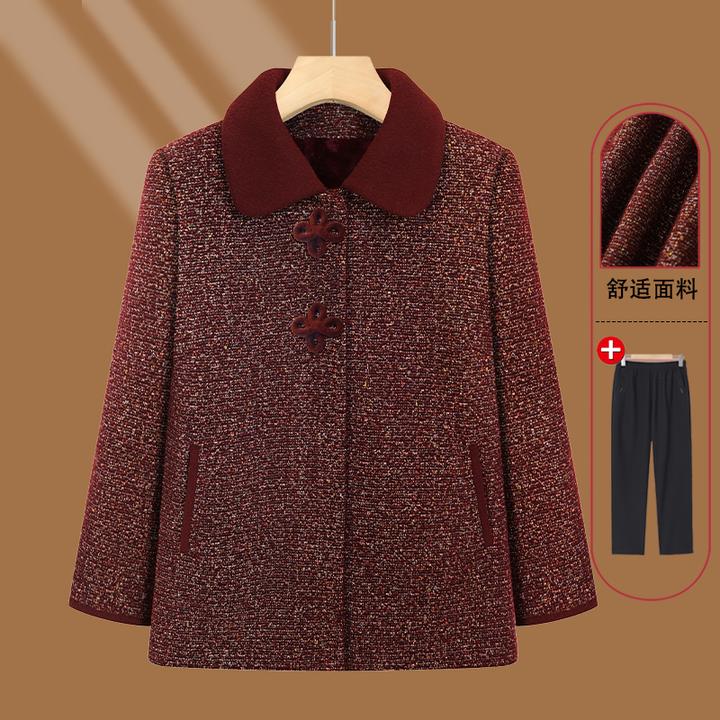 中老年人秋装女奶奶外套60岁70老年妈妈秋冬装老太太洋气时尚衣服