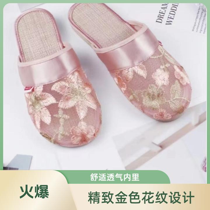 网纱包头居家外穿国风绣花半拖女鞋2025新款镂空防滑网红款女鞋子