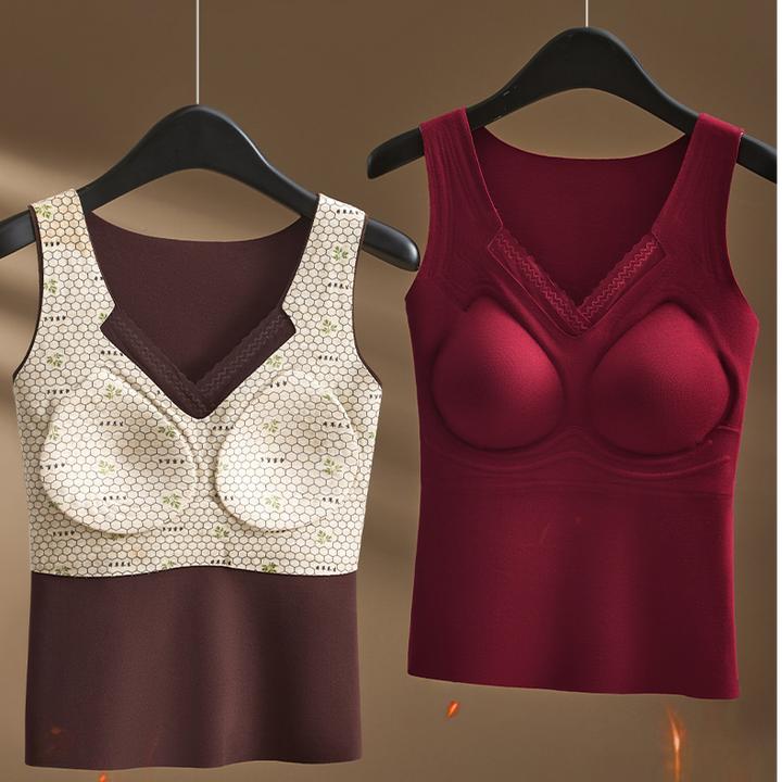 黛 汐 微羊毛蚕丝保暖背心固定杯垫不跑杯舒适百搭#B302