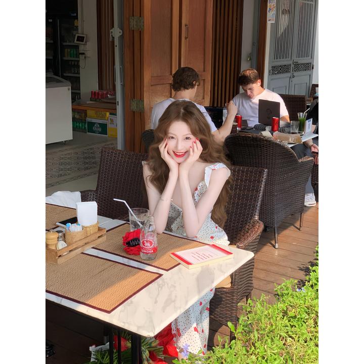 【芝士樱桃】2025夏季新款法式荷叶边无袖绑带收腰显瘦波点连衣裙女