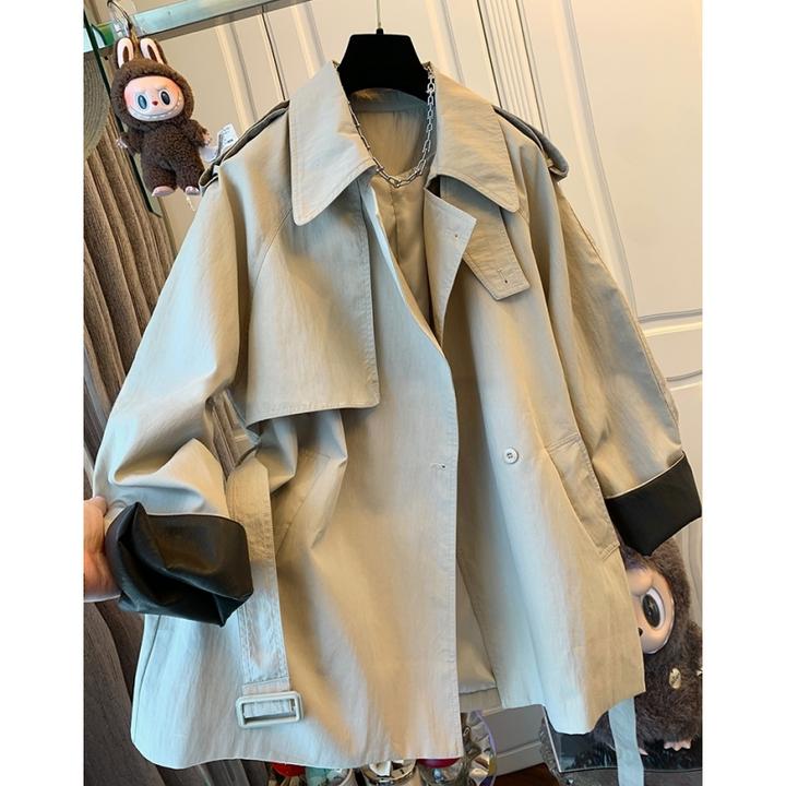 02294时尚高级感法式气质大翻领风衣外套宽松中长款上衣女装秋季