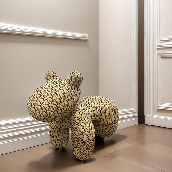 带轮小马椅子网红动物座椅家用客厅落地摆件乔迁礼物卡通儿童沙发