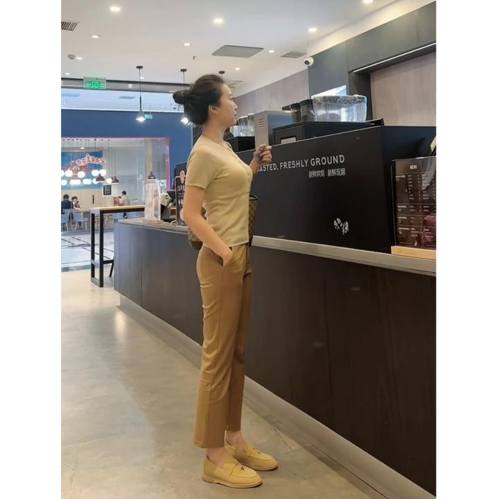 【赵小姐同款】郑州女裤新款百搭法棍烟管裤显瘦高腰后妈裤2025新款