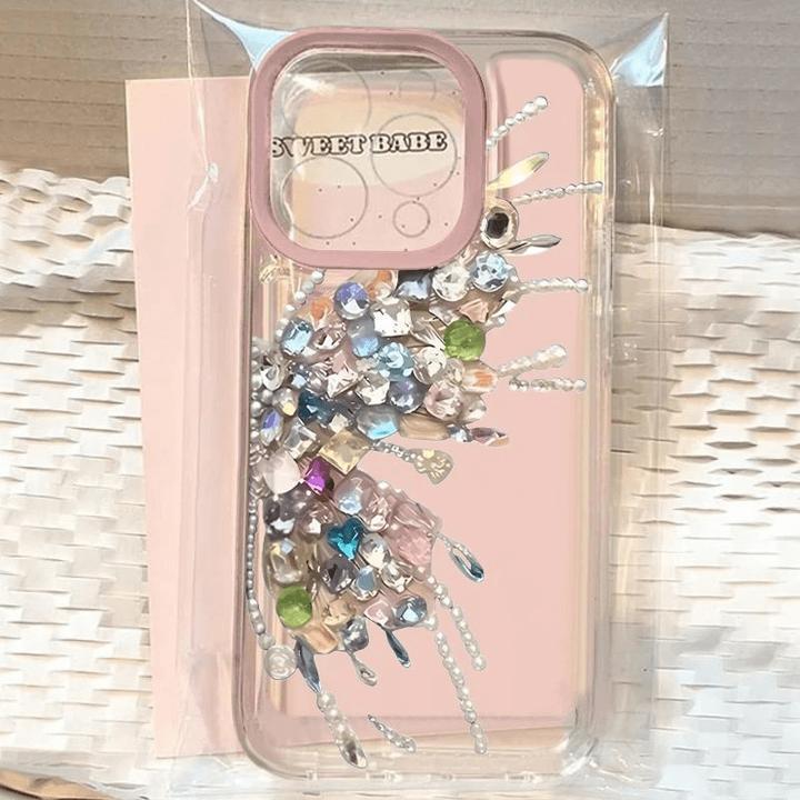 志皇钻石蝴蝶适用于苹果16promax手机壳15plus爆款14个性13防摔12