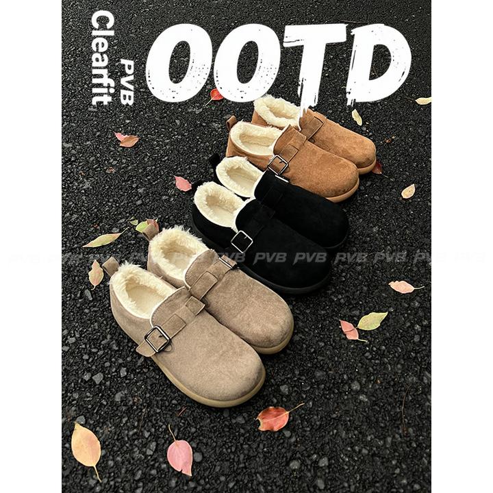 PVB*25FW“老钱系列”秋冬加绒勃肯鞋男款户外保暖棉鞋小土豆包头鞋