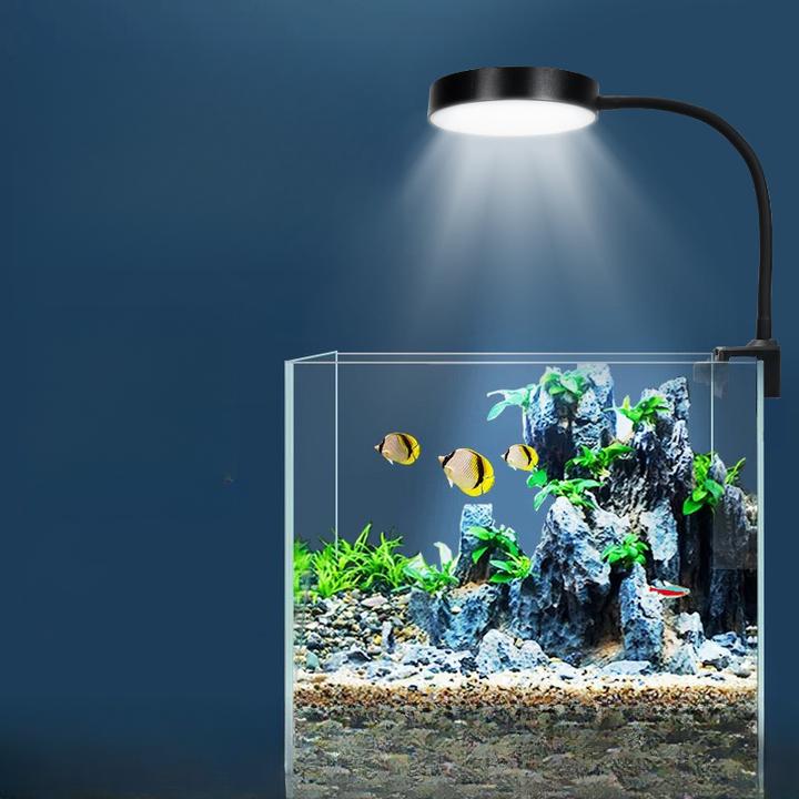 鱼缸迷你夹灯补光照明水草灯节能照明造景led灯小缸水族箱USB夹灯