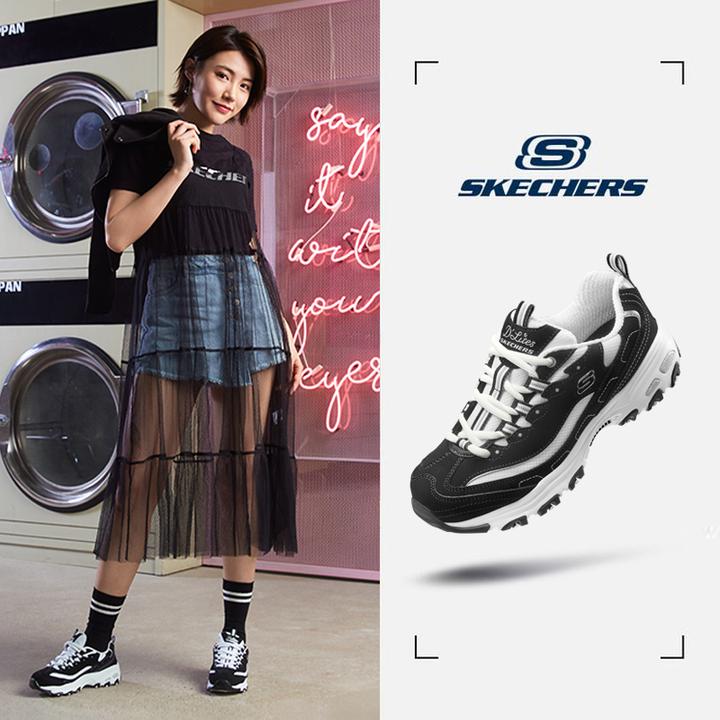 【门店款】斯凯奇黑白经典一代熊猫鞋女鞋运动鞋熊猫鞋厚底老爹鞋