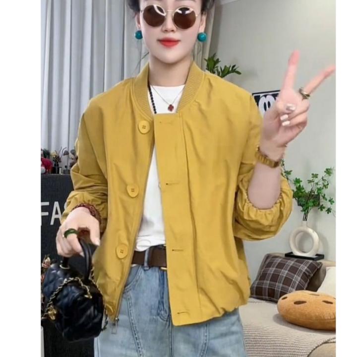 小个子韩版纯色棒球服女2025春季新款立领外套今年流行的爆款夹克