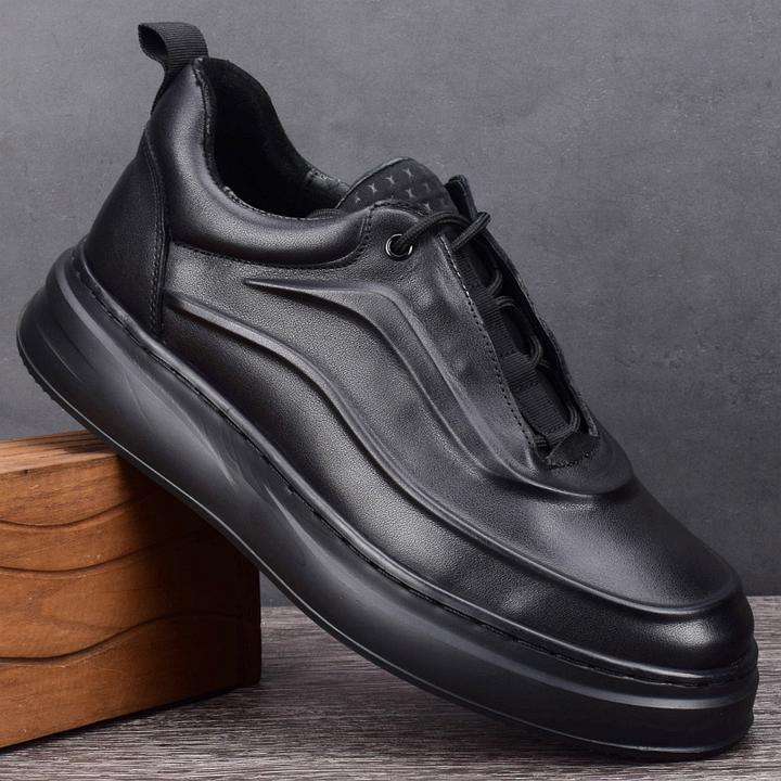 ICCLEK新款板男鞋男士皮鞋透气时尚潮鞋轻便厚底百搭运动休闲鞋