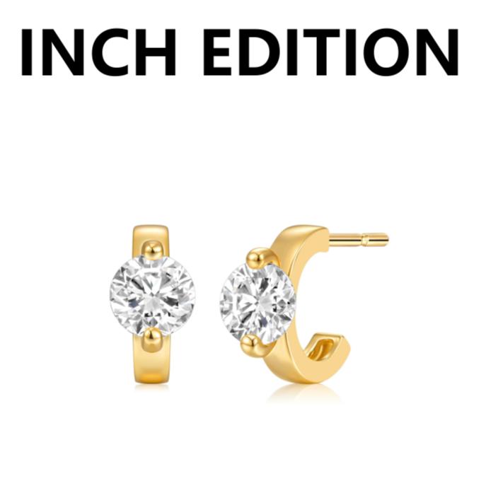 INCHEDITION 铜合金锆石耳饰  一滴泪锆石耳钉 职场通勤