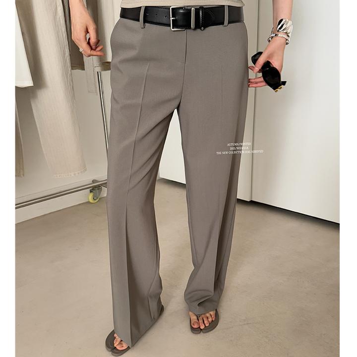 widelia陈姬儿夏季韩版简约通勤直筒西裤百搭显腿长休闲裤7227