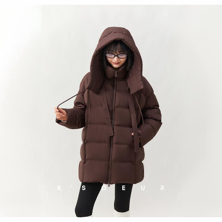 K姐KSOEUR【轻奢雁鸭】95雁鸭绒 800蓬 廓形宽松舒适连帽羽绒服女