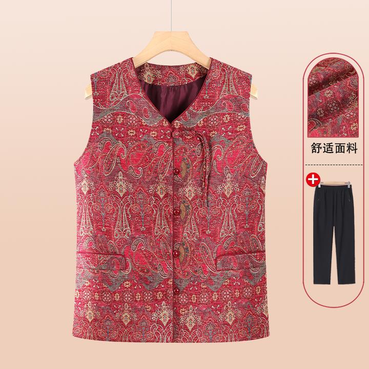 中老年人马甲女春秋装新款妈妈装坎肩背心奶奶装老太太马夹外套