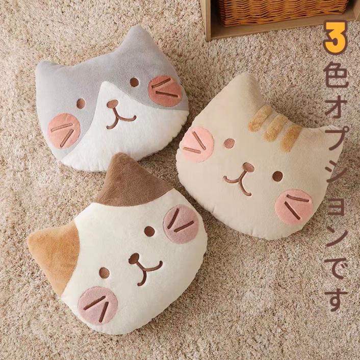 ZB【猫咪蓬软抱枕】猫头靠垫居家枕沙发床头靠垫毛绒玩具