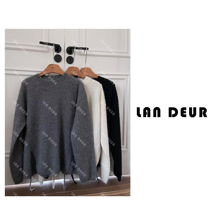 JIUJIU【雪梨气泡水】兔毛+绵羊毛通勤百搭圆领套头宽松针织衫女