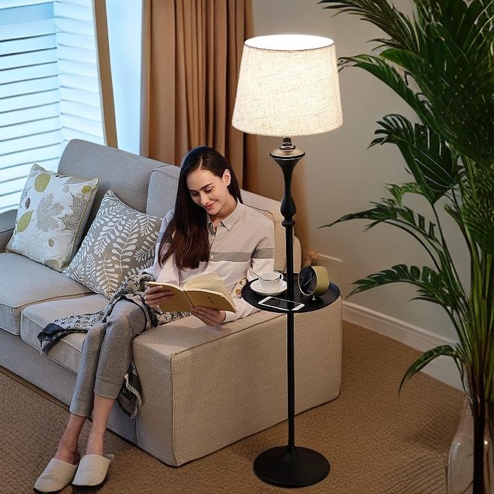 遥控创意客厅布艺具温馨美式卧室落地灯氛围灯简约智能落地灯