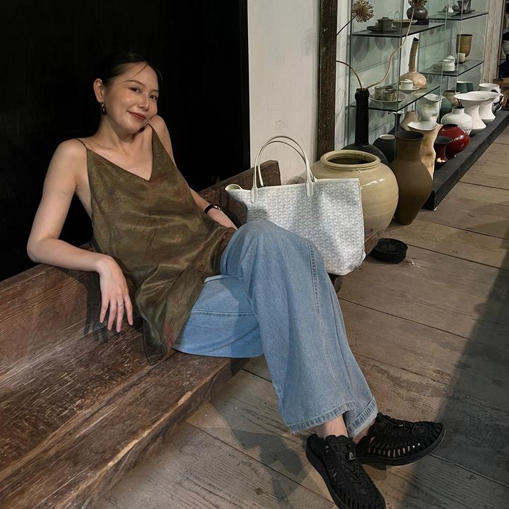 复古花纹性感吊带外穿女夏季轻熟风法式无袖辣妹上衣直筒阔腿裤子