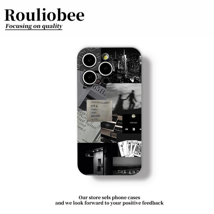 BANCA黑白生活碎片适用苹果16/15菲林手机壳华为P70vivo小米oppo