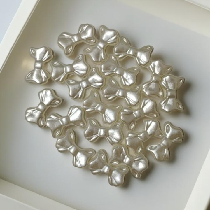 【海蒂】珠光2.5直孔蝴蝶结挂绳9*15MMEA01小饰品透明通孔小装饰