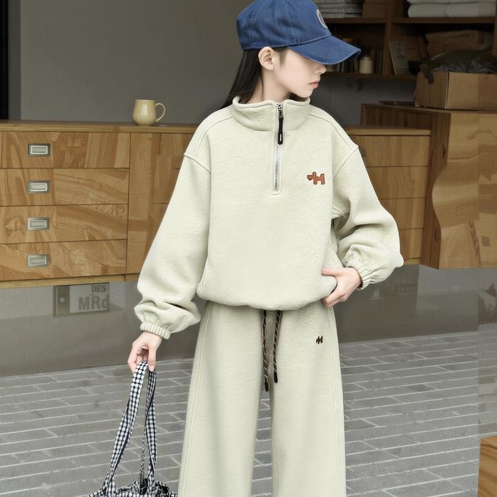 女童套装秋装2025新款儿童春秋季洋气网红小狗卫衣休闲运动两件套