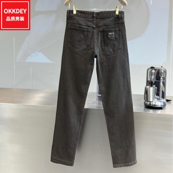 秋冬新款男士潮牌牛仔裤时尚百搭裤子轻奢痞帅男装复古修身直筒裤