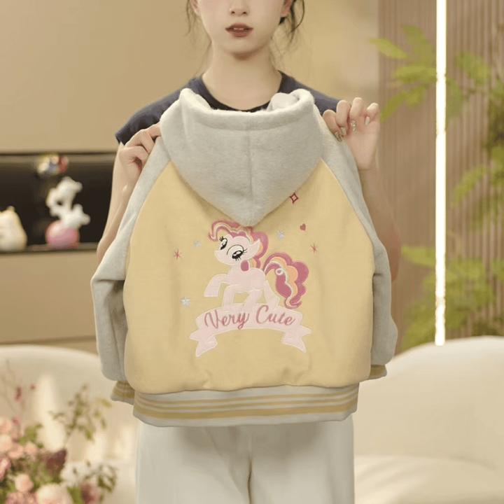 羊绒毛衣女童外套秋冬装2024新款洋气儿童加绒加厚棒球服冬季开衫