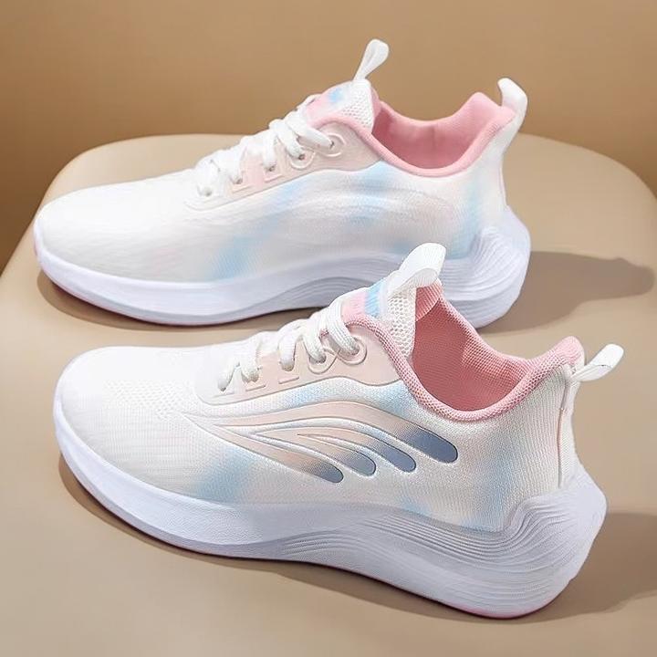 新款女鞋百搭春季运动休闲飞织网面透气潮流板鞋369粉紫黑多色可