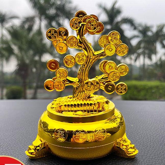 车载摆件创意金色树摆件饰品车内摆件