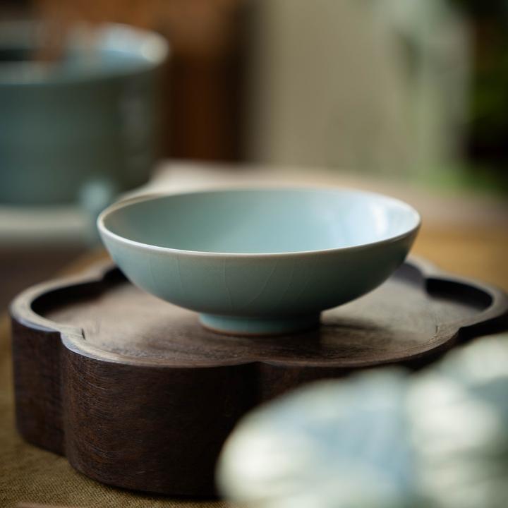 简匠汝窑当代开片可养仿古釉普洱杯汝瓷主人杯茶杯