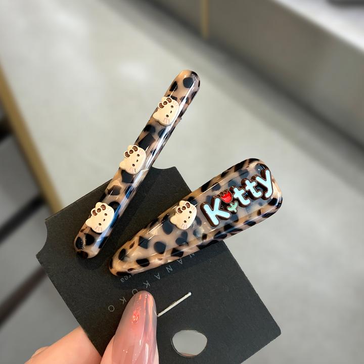 韩国可爱卡通KT猫发夹侧边刘海夹子额前碎发精致一字夹鸭嘴夹头饰