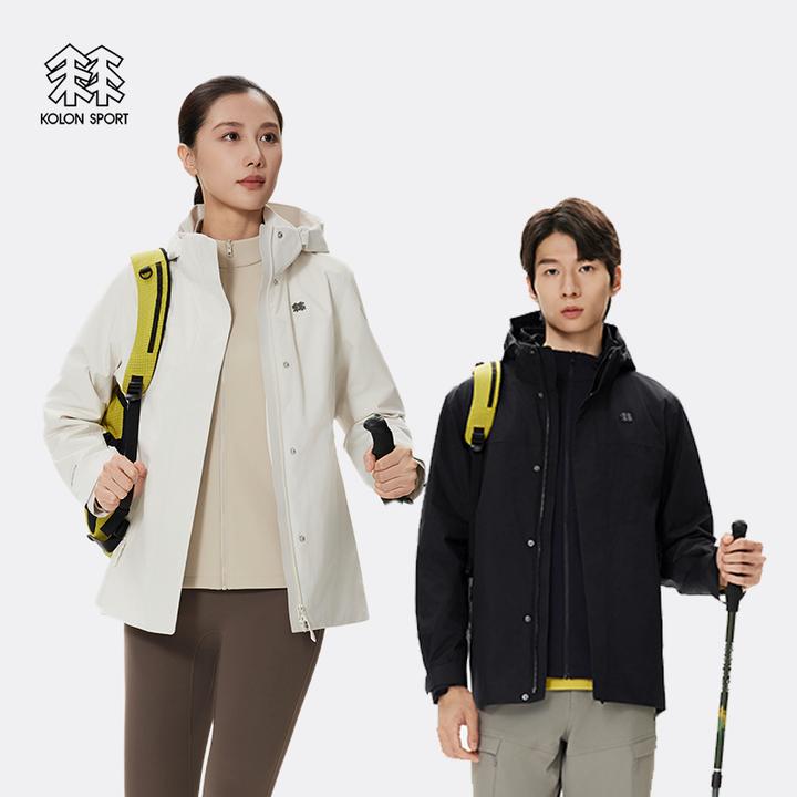 KOLON SPORT可隆冲锋衣2级防泼水防风男女GTX软壳三合一夹克