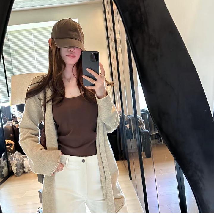 LA 蝶花驼色 慵懒感  廓形 毛衣外套 32031