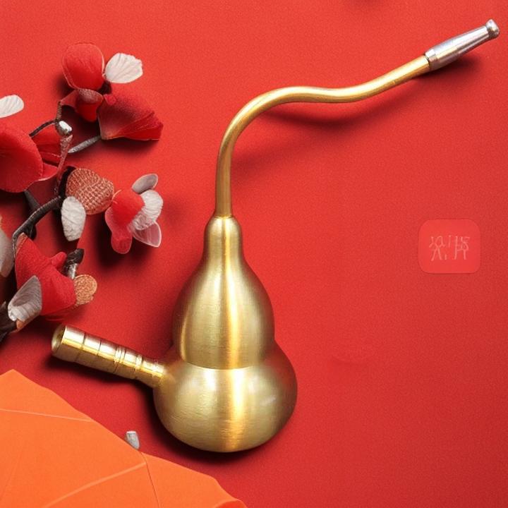 【火舞】黄铜葫芦水过滤烟斗 烟嘴 烟壶 粗中细支烟锅四用