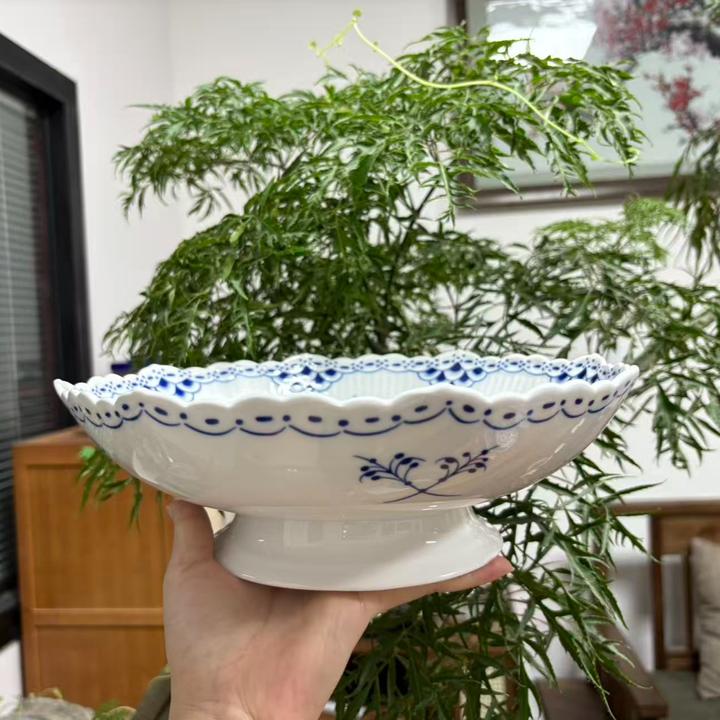 【观造集/万寿春藤】景德镇高温白瓷陶瓷家用中式果盘点心糕点盘