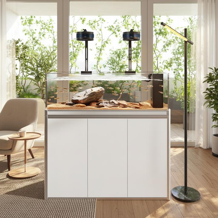 YEE新款溪流底滤鱼缸金晶超白合金框架干湿分离底滤烤漆底滤鱼缸