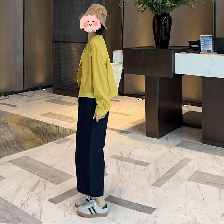 夏季2025圆领单排扣双口袋防晒长袖短外套时尚百搭外罩衫防晒衣女